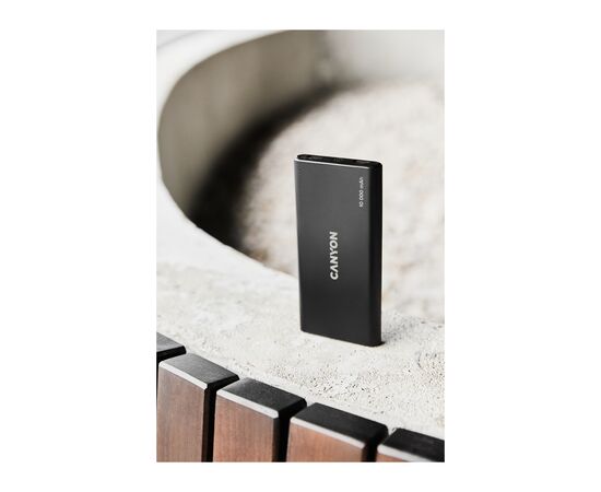 Батарея универсальная Canyon PB-108 10000mAh, Input 5V/2A, Output 5V/2.1A(Max), black (CNE-CPB1008B), изображение 5 Батарея универсальная Canyon PB-108 10000mAh, Input 5V/2A, Output 5V/2.1A(Max), black (CNE-CPB1008B), изображение 5