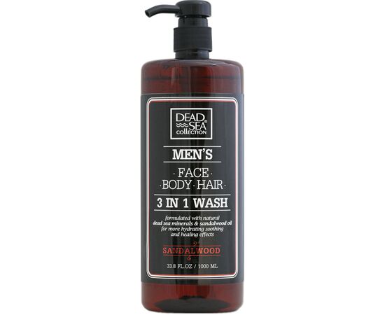 Гель для душу Dead Sea Collection Sandalwood чоловічий 3 в 1 для тіла, волосся й обличчя 1000 мл (7290102256952)
