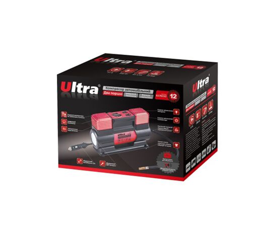 Автомобильный компрессор Ultra 12В 200Вт 15А 65л/мин 10б (6170152), изображение 3 Автомобильный компрессор Ultra 12В 200Вт 15А 65л/мин 10б (6170152), изображение 3
