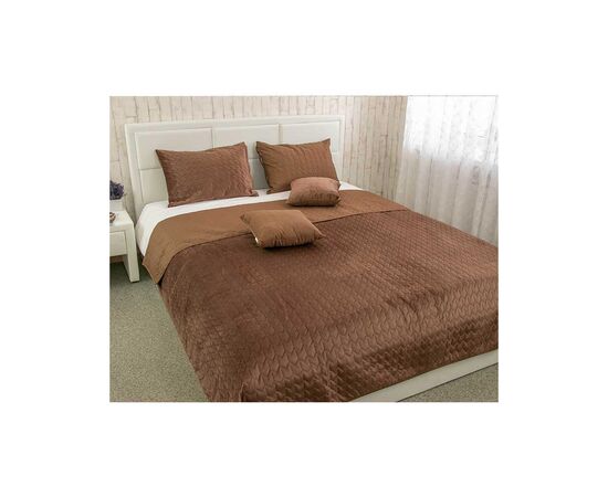 Покривало Руно двостороннє VeLour Шоколадне 180х220 см (340.55_Chocolate)