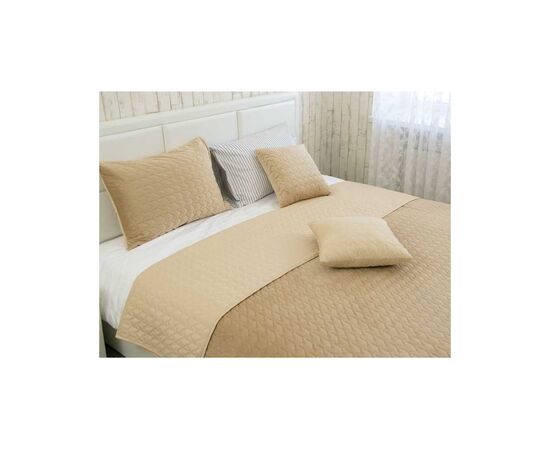 Покрывало Руно двухстороннее VeLour Бежевое 220х240 см (330.55_Beige), изображение 3 Покрывало Руно двухстороннее VeLour Бежевое 220х240 см (330.55_Beige), изображение 3