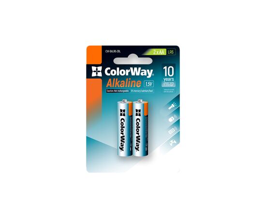 Батарейка ColorWay AA LR6 Alkaline Power (лужні) * 2 blister (CW-BALR06-2BL)