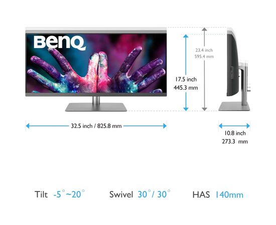 Монитор BenQ PD3420Q (9H.LJHLB.QPE), изображение 10 Монитор BenQ PD3420Q (9H.LJHLB.QPE), изображение 10