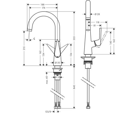 Смеситель Hansgrohe 72814000, изображение 2 Смеситель Hansgrohe 72814000, изображение 2