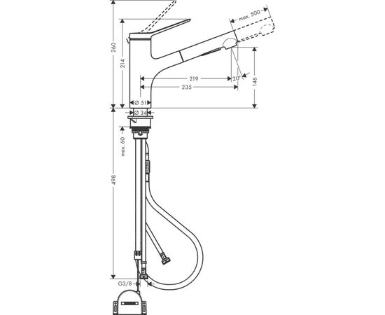 Смеситель Hansgrohe 74803670, изображение 2 Смеситель Hansgrohe 74803670, изображение 2