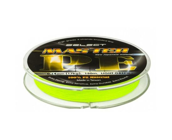 Шнур Select Master PE 150m салатовый 0.08мм 11кг (1870.01.50), изображение 2 Шнур Select Master PE 150m салатовый 0.08мм 11кг (1870.01.50), изображение 2