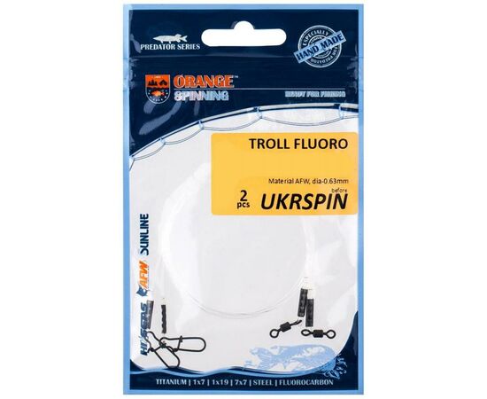 Повідець Ukrspin Orange Spinning Fluoro Sunline 30cm, 14kg (1590.01.68), зображення 2 Повідець Ukrspin Orange Spinning Fluoro Sunline 30cm, 14kg (1590.01.68), зображення 2