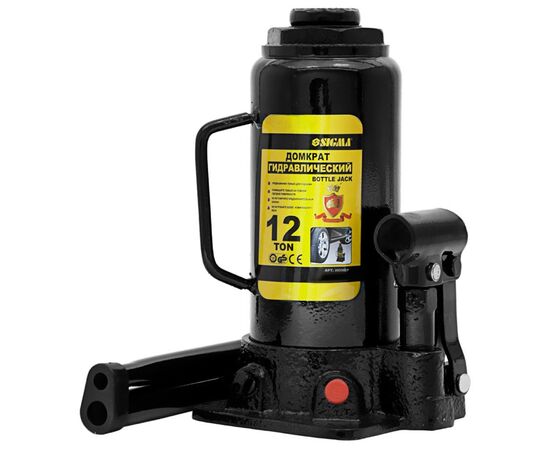 Домкрат Sigma гидравлический бутылочный 12т H 230-465мм (6101121), изображение 3