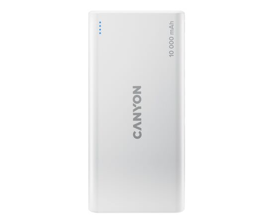 Батарея універсальна Canyon PB-108 10000mAh, Input 5V/2A, Output 5V/2.1A(Max), white (CNE-CPB1008W)