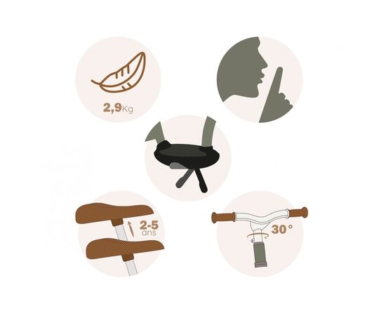 Біговел Smoby Toys Комфорт з підніжкою Сірий (770126), зображення 2 Біговел Smoby Toys Комфорт з підніжкою Сірий (770126), зображення 2