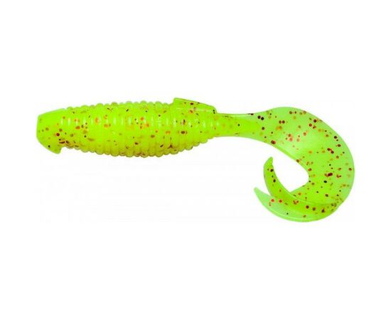 Силикон рыболовный Keitech Flapper Grub 4" (7 шт/упак) ц:pal#01 chartreuseredflake (1551.09.57)