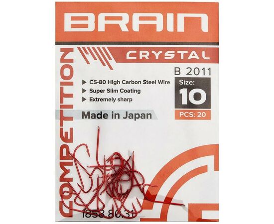 Крючок Brain fishing Crystal B2011 16 (20 шт/уп) Red (1858.80.28), изображение 2 Крючок Brain fishing Crystal B2011 16 (20 шт/уп) Red (1858.80.28), изображение 2