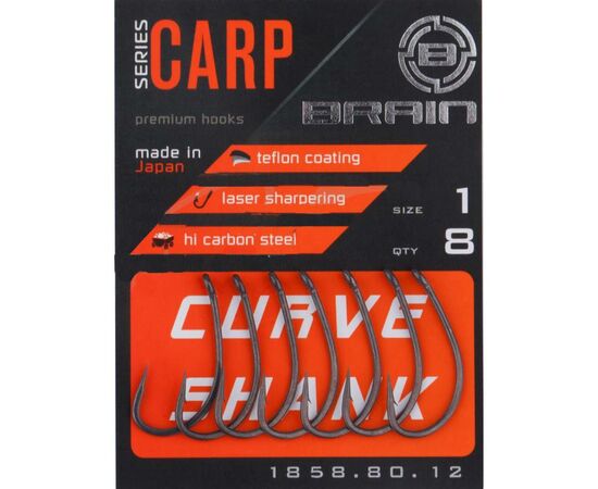 Крючок Brain fishing Brain Curve Shank 01 (8 шт/уп) (1858.80.12), изображение 2 Крючок Brain fishing Brain Curve Shank 01 (8 шт/уп) (1858.80.12), изображение 2