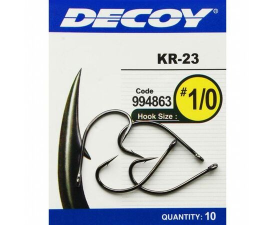 Крючок Decoy KR-23 Black Nickeled 01 (10 шт/уп) (1562.03.24), изображение 2 Крючок Decoy KR-23 Black Nickeled 01 (10 шт/уп) (1562.03.24), изображение 2