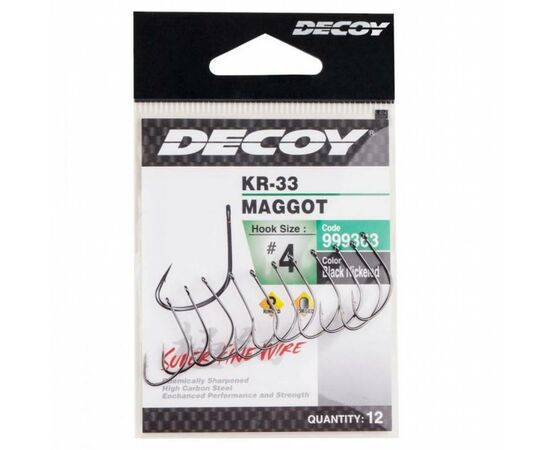 Крючок Decoy KR-33 Maggot 04 (12 шт/уп) (1562.05.44), изображение 2 Крючок Decoy KR-33 Maggot 04 (12 шт/уп) (1562.05.44), изображение 2