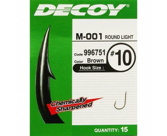 Крючок Decoy M-001 Round light 14 (15 шт/уп) (1562.03.10), изображение 2 Крючок Decoy M-001 Round light 14 (15 шт/уп) (1562.03.10), изображение 2