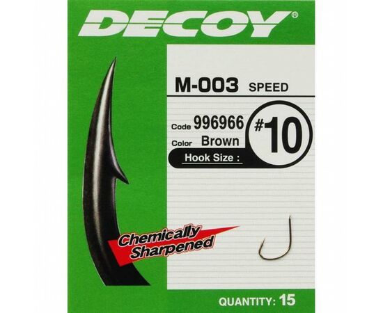 Крючок Decoy M-003 Speed 18 (15 шт/уп) (1562.03.51), изображение 2 Крючок Decoy M-003 Speed 18 (15 шт/уп) (1562.03.51), изображение 2