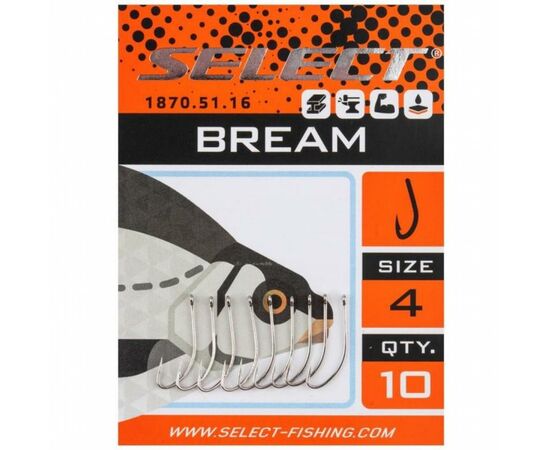 Крючок Select Bream 10 (10 шт/уп) (1870.51.13), изображение 2 Крючок Select Bream 10 (10 шт/уп) (1870.51.13), изображение 2