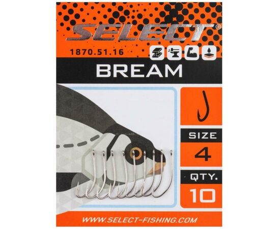 Крючок Select Bream 12 (10 шт/уп) (1870.51.12), изображение 2 Крючок Select Bream 12 (10 шт/уп) (1870.51.12), изображение 2