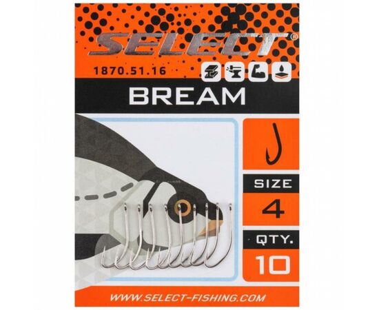 Крючок Select Bream 04 (10 шт/уп) (1870.51.16), изображение 2 Крючок Select Bream 04 (10 шт/уп) (1870.51.16), изображение 2