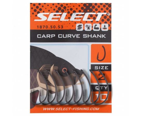 Крючок Select Carp Curve Shank 08 (10 шт/уп) (1870.50.50), изображение 2 Крючок Select Carp Curve Shank 08 (10 шт/уп) (1870.50.50), изображение 2