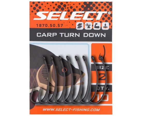 Крючок Select Carp Turn Down 06 (10 шт/уп) (1870.50.55), изображение 2 Крючок Select Carp Turn Down 06 (10 шт/уп) (1870.50.55), изображение 2
