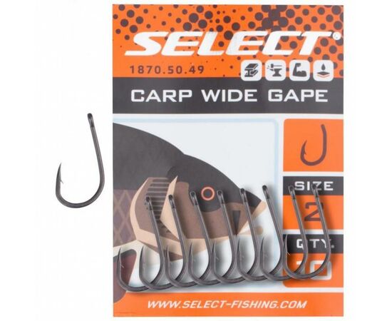 Крючок Select Carp Wide Gape 02 (10 шт/уп) (1870.50.49), изображение 2 Крючок Select Carp Wide Gape 02 (10 шт/уп) (1870.50.49), изображение 2