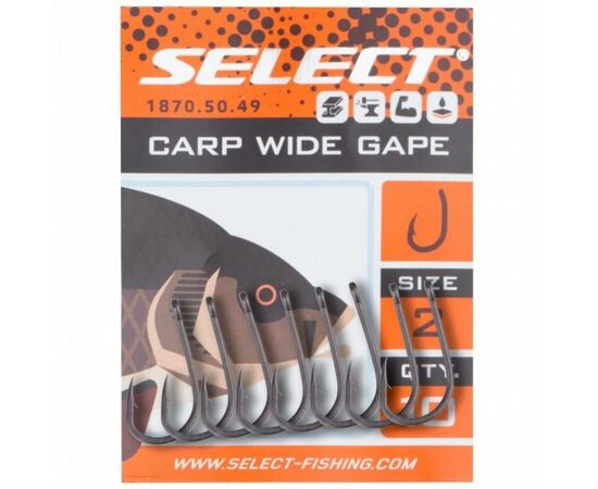 Крючок Select Carp Wide Gape 08 (10 шт/уп) (1870.50.46), изображение 2 Крючок Select Carp Wide Gape 08 (10 шт/уп) (1870.50.46), изображение 2