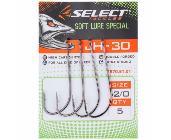 Крючок Select JH-30 1/0 (4 шт/уп) (1870.51.00), изображение 2 Крючок Select JH-30 1/0 (4 шт/уп) (1870.51.00), изображение 2
