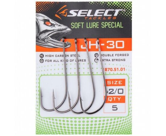 Крючок Select JH-30 2/0 (4 шт/уп) (1870.51.01), изображение 2 Крючок Select JH-30 2/0 (4 шт/уп) (1870.51.01), изображение 2