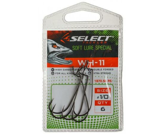 Крючок Select WH-11 1/0 (6 шт/уп) (1870.50.95), изображение 2 Крючок Select WH-11 1/0 (6 шт/уп) (1870.50.95), изображение 2