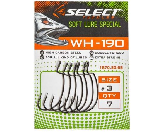 Крючок Select WH-190 3/0 (4 шт/уп) (1870.50.70), изображение 2 Крючок Select WH-190 3/0 (4 шт/уп) (1870.50.70), изображение 2