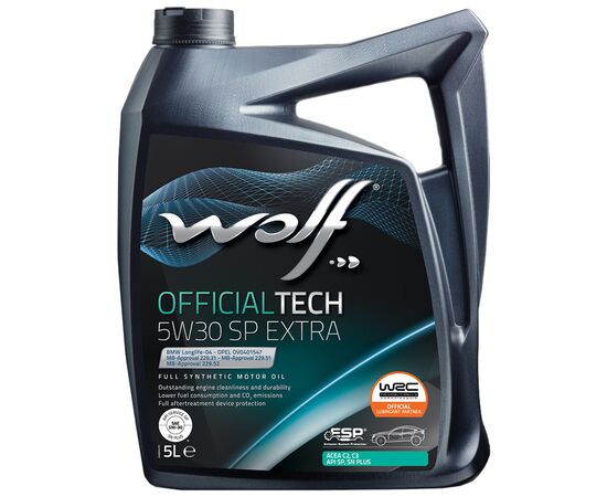 Моторное масло Wolf OFFICIALTECH 5W30 C3 SP EXTRA 5л (1049360)