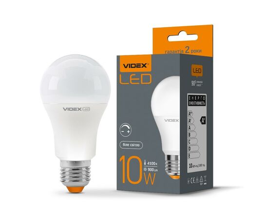 Лампочка Videx A60eD 10W E27 4100K 220V (VL-A60eD-10274), изображение 2 Лампочка Videx A60eD 10W E27 4100K 220V (VL-A60eD-10274), изображение 2