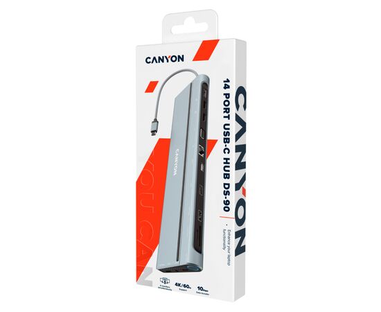 Концентратор Canyon USB-C 14 in 1 (CNS-HDS90), изображение 6 Концентратор Canyon USB-C 14 in 1 (CNS-HDS90), изображение 6