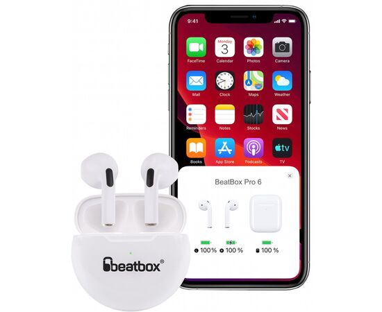 Наушники BeatBox PODS PRO 6 White (bbppro6w), изображение 5 Наушники BeatBox PODS PRO 6 White (bbppro6w), изображение 5