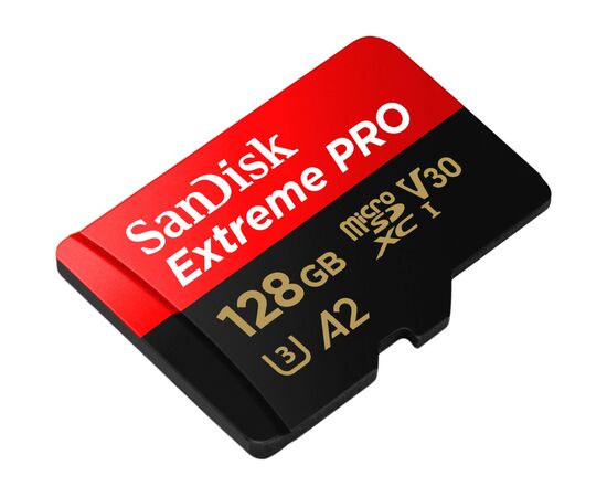 Карта памяти SanDisk 128 GB microSDXC UHS-I U3 Extreme Pro+SD Adapter (SDSQXCD-128G-GN6MA), изображение 3 Карта памяти SanDisk 128 GB microSDXC UHS-I U3 Extreme Pro+SD Adapter (SDSQXCD-128G-GN6MA), изображение 3