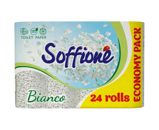 Туалетная бумага Soffione Bianco 3 слоя 24 рулона (4820003836606)