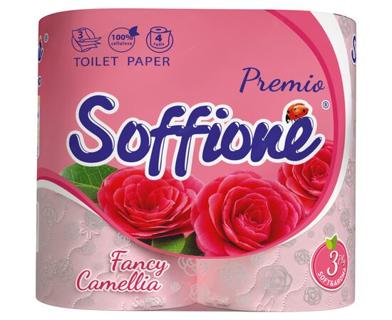 Туалетная бумага Soffione Premio Fancy Camellia 3 слоя 4 рулона (4820003836033)