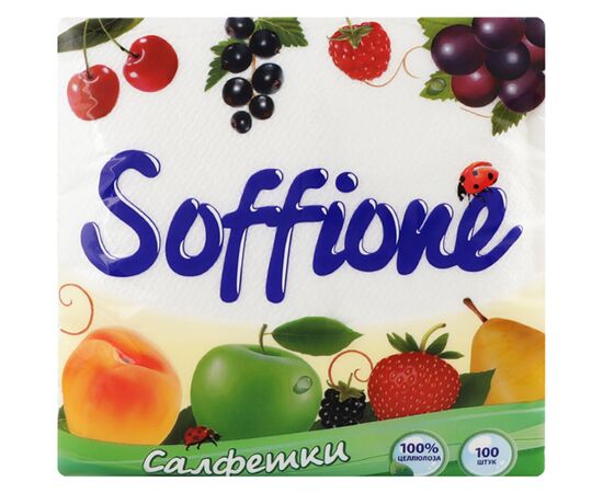 Салфетки столовые Soffione однослойные белые 24x24 см 100 шт. (4820003832172)