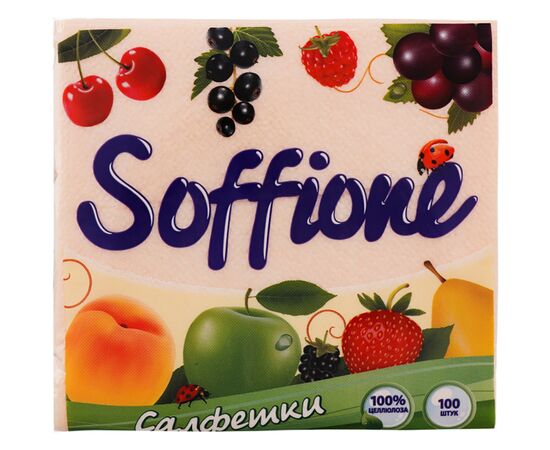 Салфетки столовые Soffione однослойные персиковые 24x24 см 100 шт. (4820003835999)