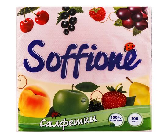 Салфетки столовые Soffione однослойные розовые 33x33 см 100 шт. (4820003836187)