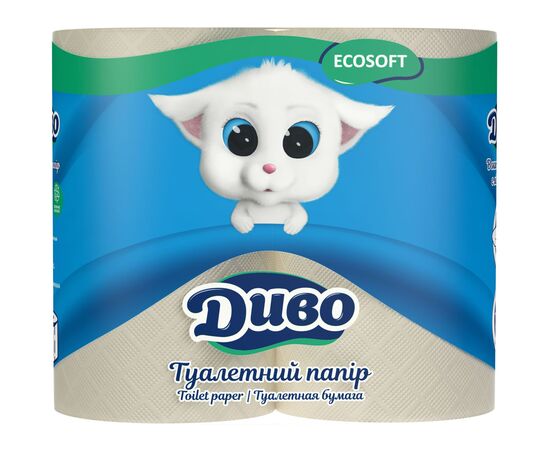 Туалетний папір Диво Ecosoft 2 шари сірий 4 рулони (4820003831892)