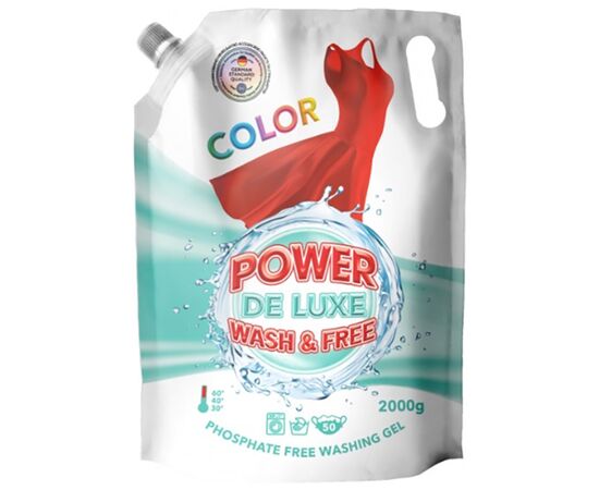 Гель для стирки Power De Luxe для цветных вещей 2 кг (4260637720832)