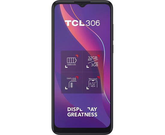 Мобильный телефон TCL 306 (6102H) 3/32GB Space Gray (6102H-2ALCUA12)