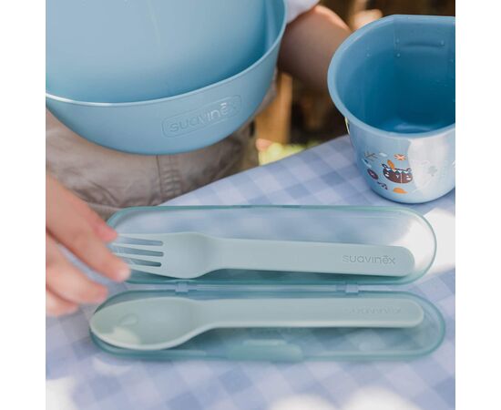 Набор детской посуды Suavinex Лесные истории Столовые приборы зеленые (401236), изображение 3 Набор детской посуды Suavinex Лесные истории Столовые приборы зеленые (401236), изображение 3