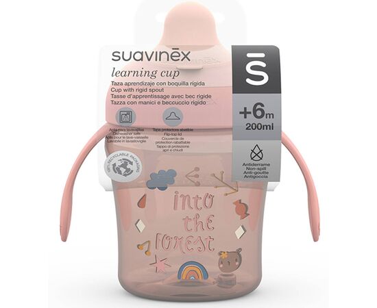 Поильник-непроливайка Suavinex Лесные истории розовая (401191), изображение 3 Поильник-непроливайка Suavinex Лесные истории розовая (401191), изображение 3