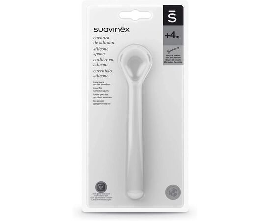 Набір дитячого посуду Suavinex ложка силіконова, Hygge Затишні історії сіра (401181), зображення 2