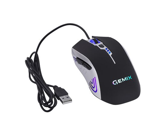 Мишка Gemix W100 USB Black/Gray + ігрова поверхня (W100Combo), зображення 6 Мишка Gemix W100 USB Black/Gray + ігрова поверхня (W100Combo), зображення 6