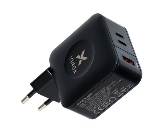 Зарядное устройство Vinga GaN 65W PD+QC 2C1A ports Wall Charger (VCHG65), изображение 3 Зарядное устройство Vinga GaN 65W PD+QC 2C1A ports Wall Charger (VCHG65), изображение 3